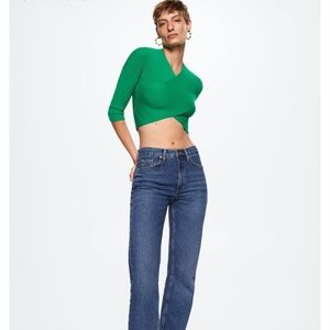 Mango Green Knit Cropped top